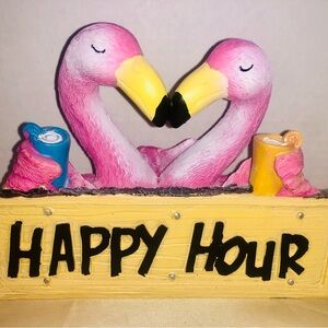 Pink Flamingos InLove Happy Hour Fun DecorHome Decoration Heart Valentine’s Day